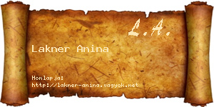 Lakner Anina névjegykártya
